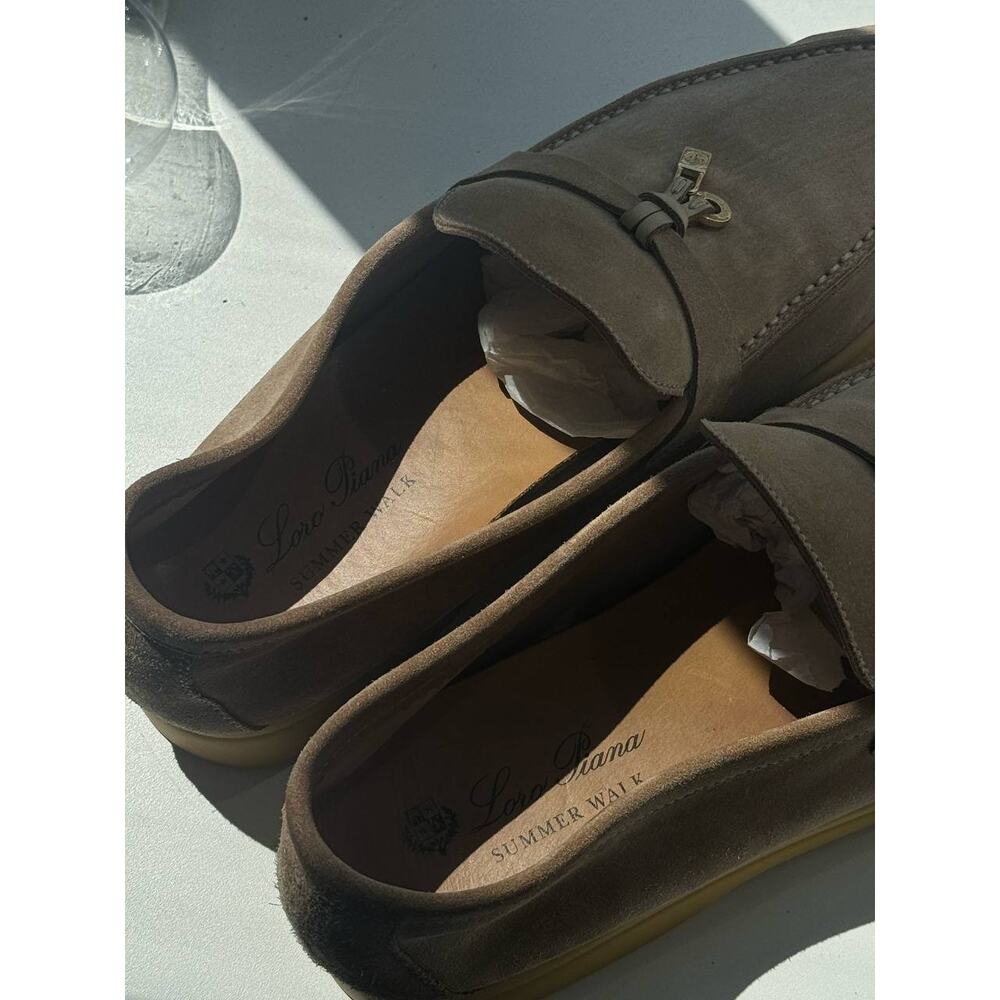Loro Piana Summer Charms Walk Beige Suede Loafers Sz. 40 - Picture 10 of 11